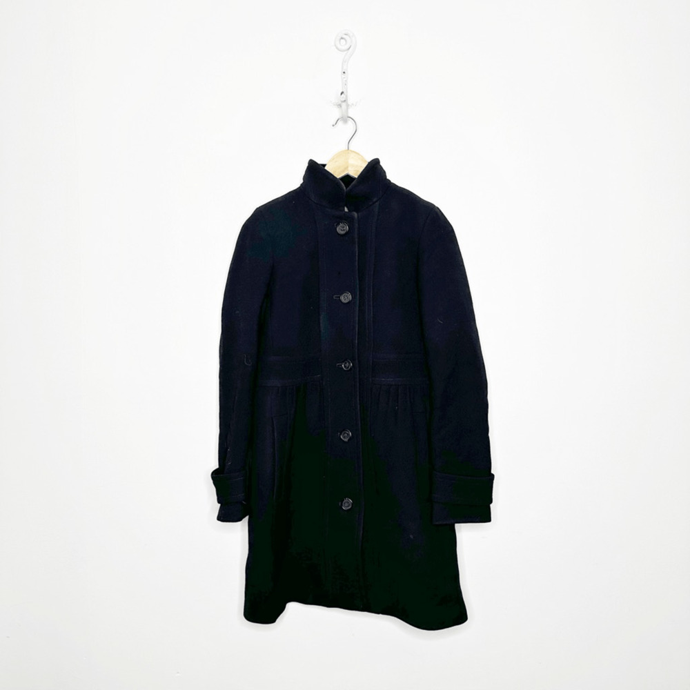 J. CREW Double Cloth Coletta Lady Day Italian Wool Coat Black womens size 4